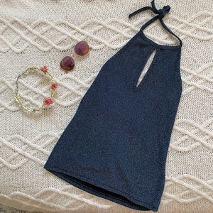 Topshop Metallic Glitter Halter top